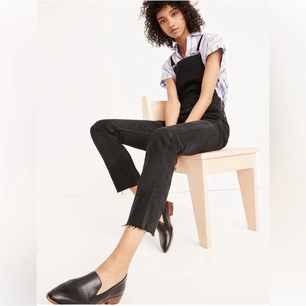 Madewell Overalls Stretch Black Lunar Wash Size Small - Picture 3 of 15